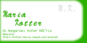 maria kotter business card